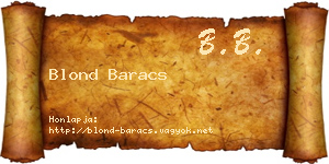Blond Baracs névjegykártya